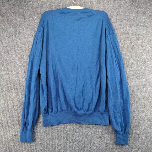Fairway & Greene Merino Wool Sweater Mens Size M Blue Wolf Run Golf Course - Picture 3 of 13
